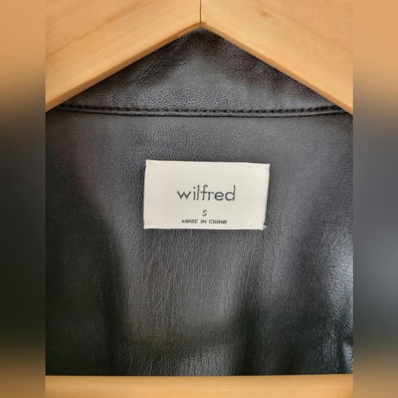 Aritzia Wilfred Mila Vegan Leather Blouse-Black - Picture 3 of 10